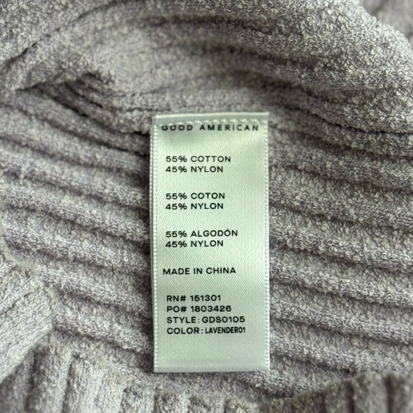 Good American Ribbed Terry Midi Dress in Lavender Purple - Picture 5 of 5